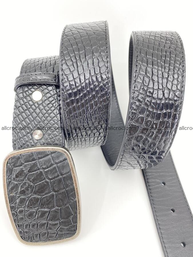 Handcrafted Crocodile leather belt 787 Foto 2