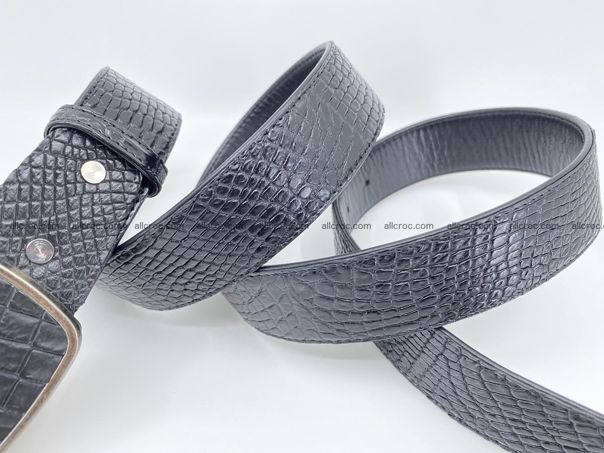Handcrafted Crocodile leather belt 787 Foto 4