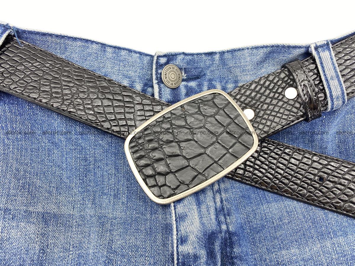 Handcrafted Crocodile leather belt 787 Foto 6
