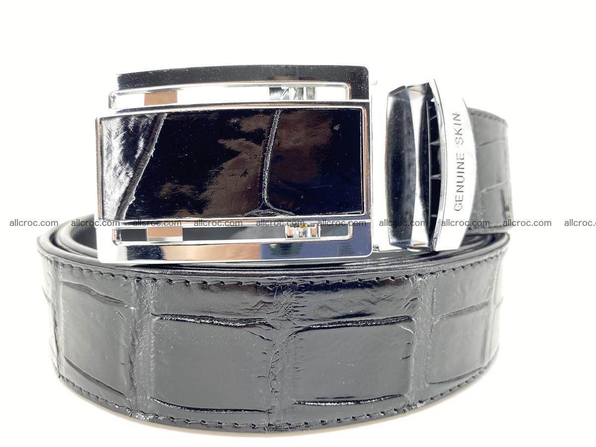 Handcrafted crocodile leather belt belly part  2233 Foto 0