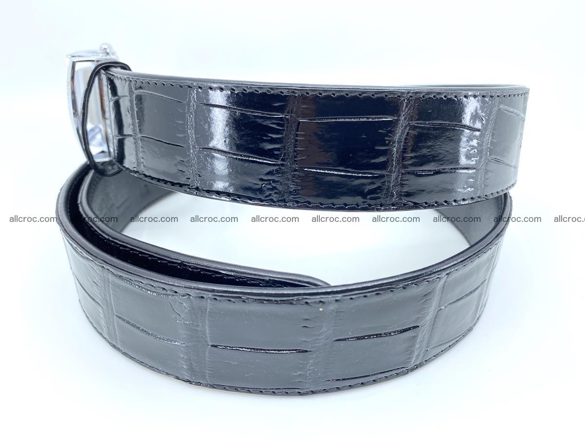 Handcrafted crocodile leather belt belly part  2233 Foto 2