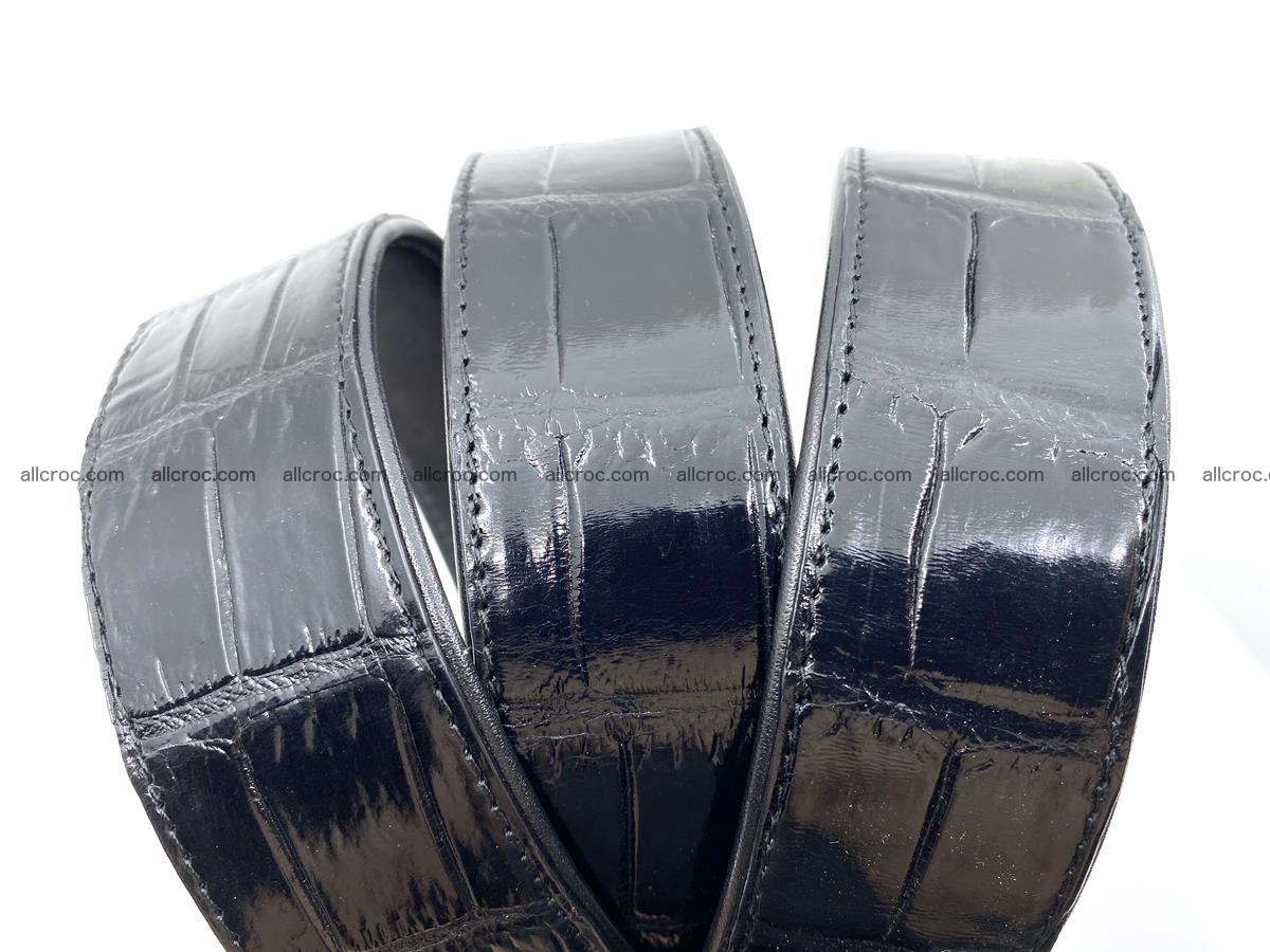 Handcrafted crocodile leather belt belly part  2233 Foto 7