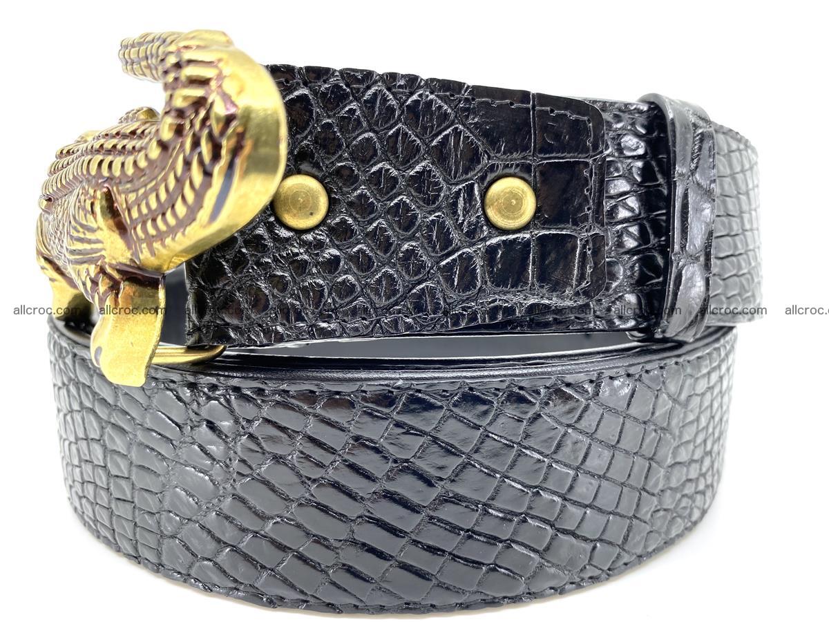 Handcrafted Crocodile leather belt 770 Foto 2