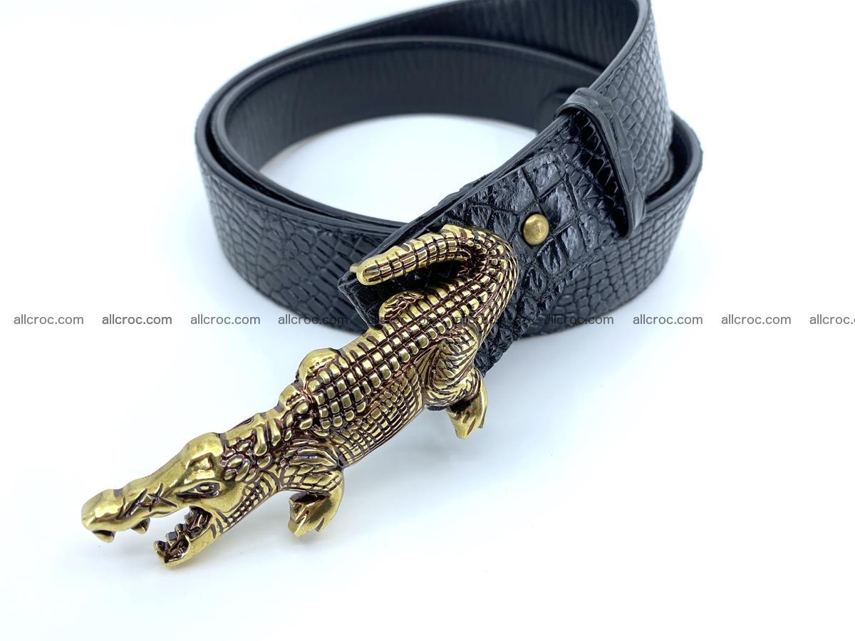 Handcrafted Crocodile leather belt 770 Foto 3