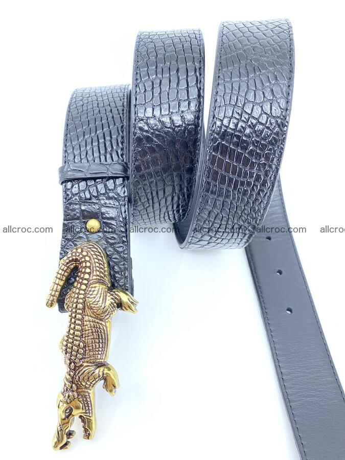 Handcrafted Crocodile leather belt 770 Foto 5