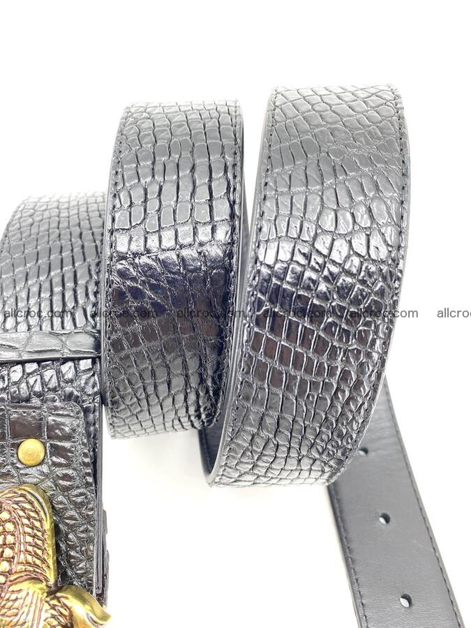 Handcrafted Crocodile leather belt 770 Foto 6
