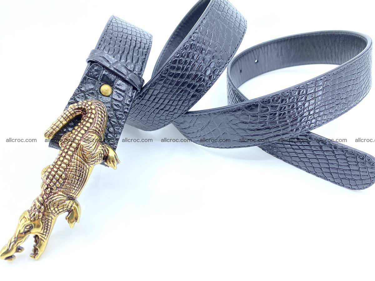 Handcrafted Crocodile leather belt 770 Foto 7