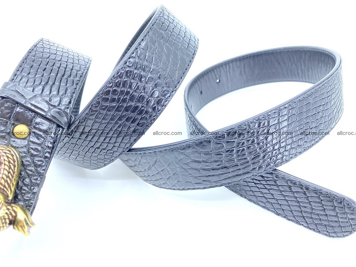 Handcrafted Crocodile leather belt 770 Foto 8