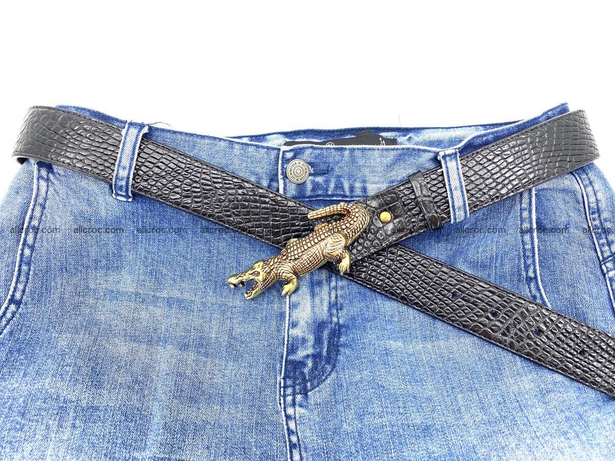 Handcrafted Crocodile leather belt 770 Foto 9