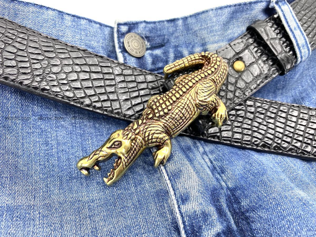 Handcrafted Crocodile leather belt 770 Foto 11