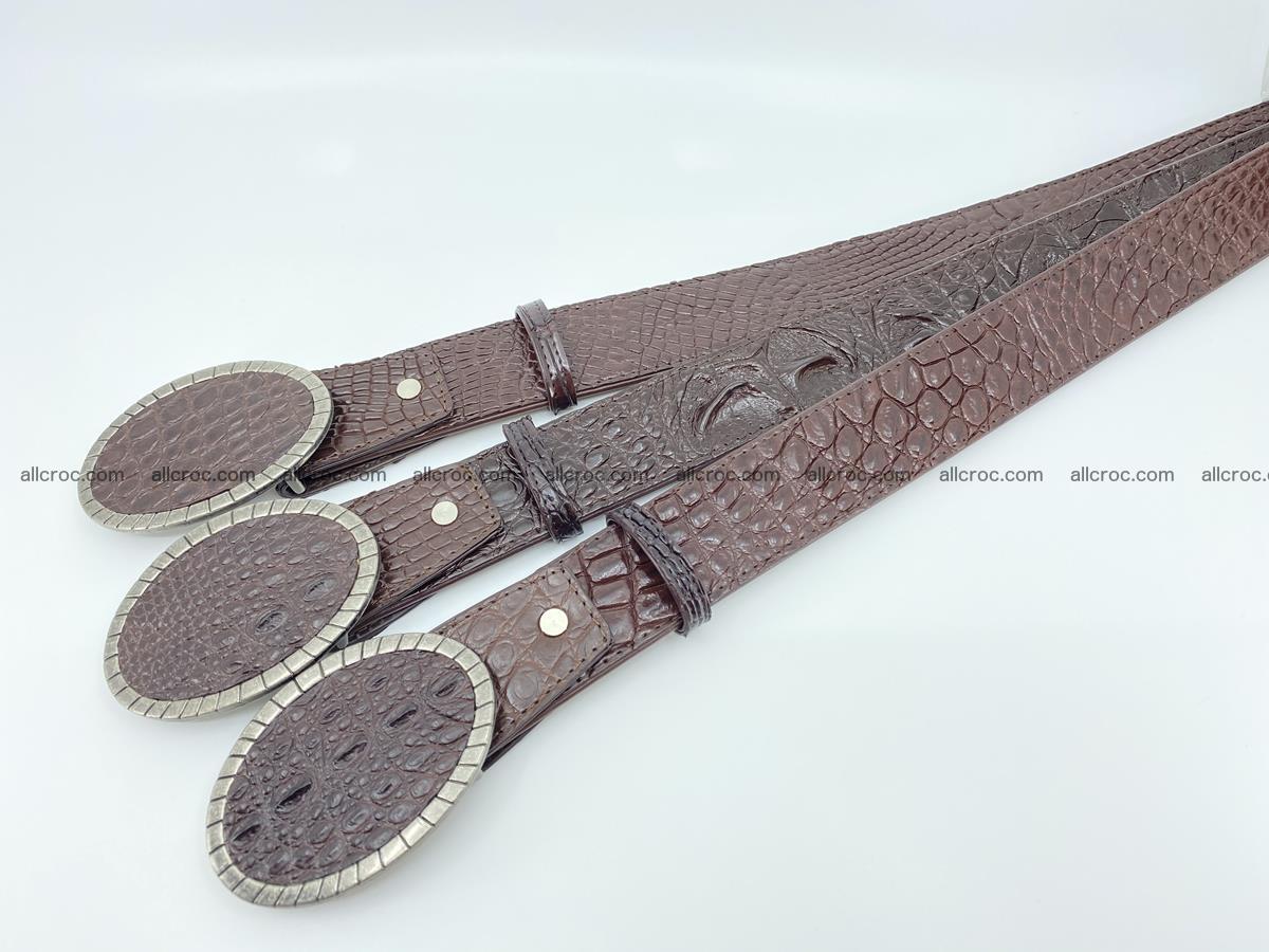 Handcrafted Crocodile leather belt 772 Foto 9