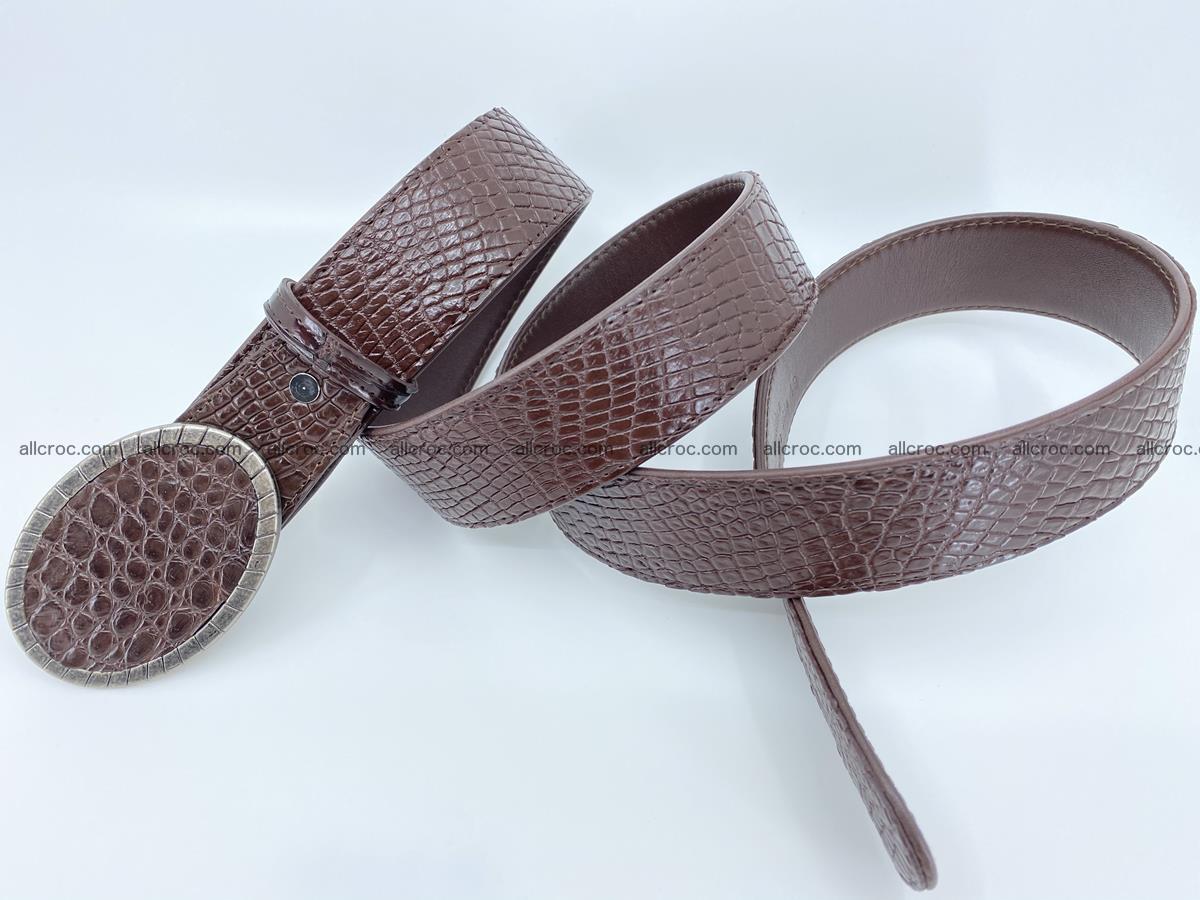 Handcrafted Crocodile leather belt 771 Foto 4