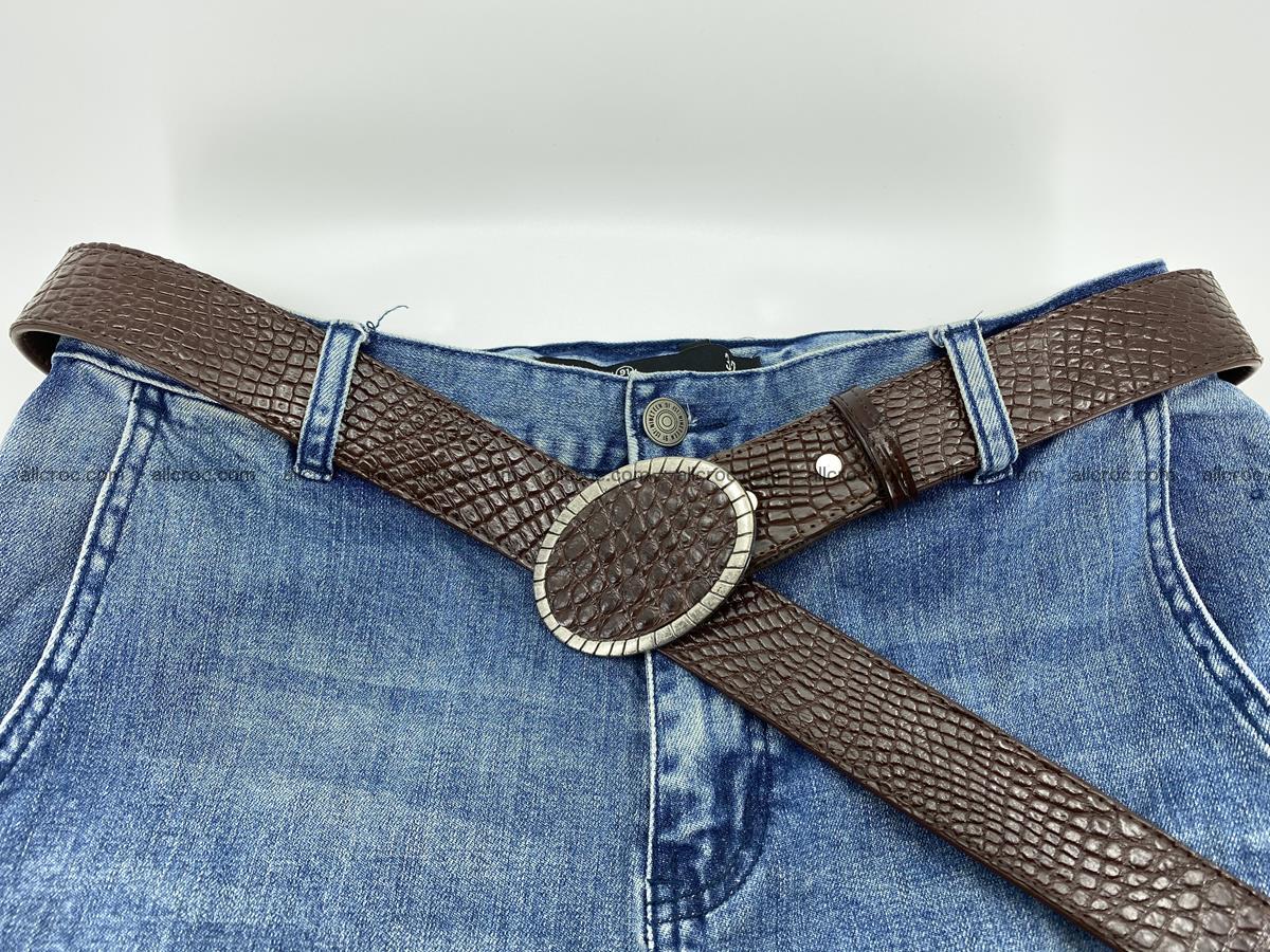 Handcrafted Crocodile leather belt 771 Foto 5