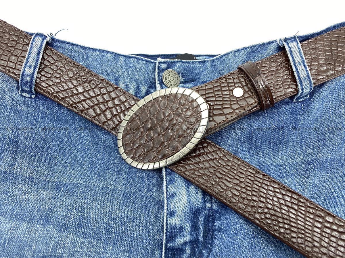 Handcrafted Crocodile leather belt 771 Foto 6