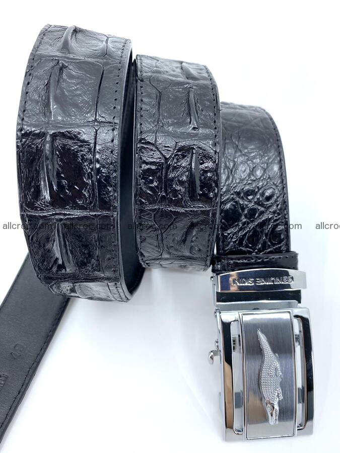 Handcrafted Crocodile leather hornback belt 743 Foto 7