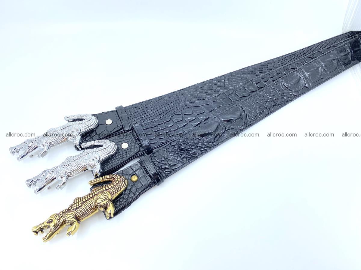 Handcrafted Crocodile leather hornback belt 762 Foto 12