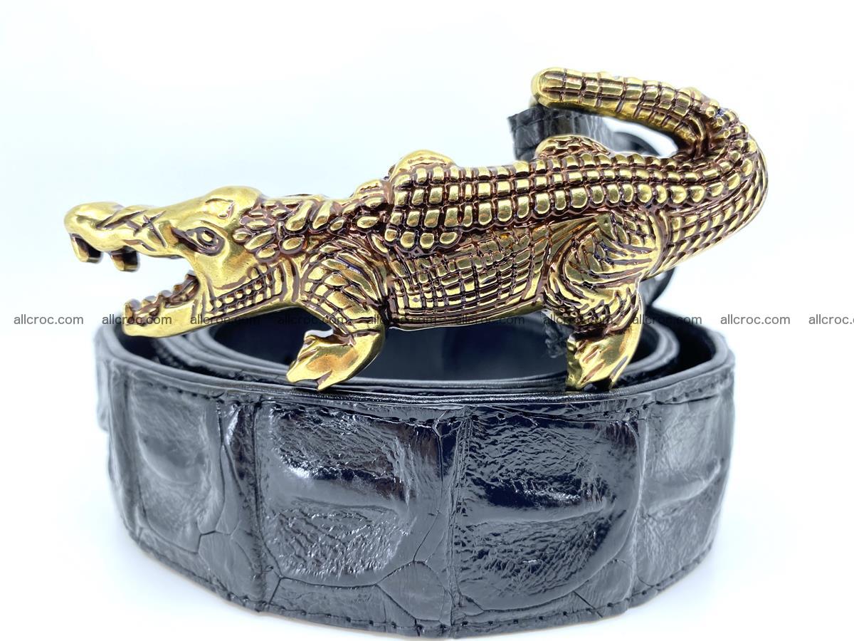 Handcrafted Crocodile leather hornback belt 762 Foto 0
