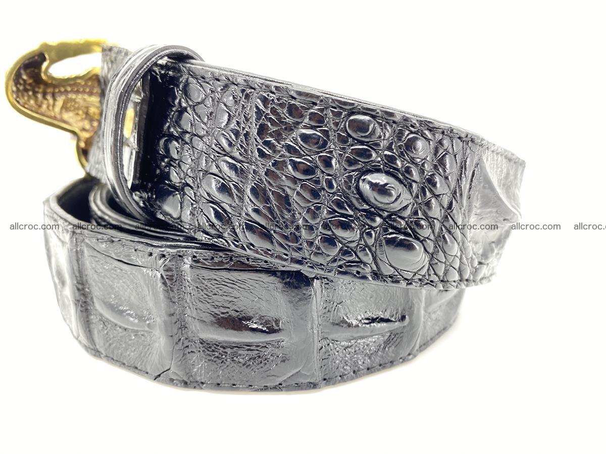 Handcrafted Crocodile leather hornback belt 762 Foto 2