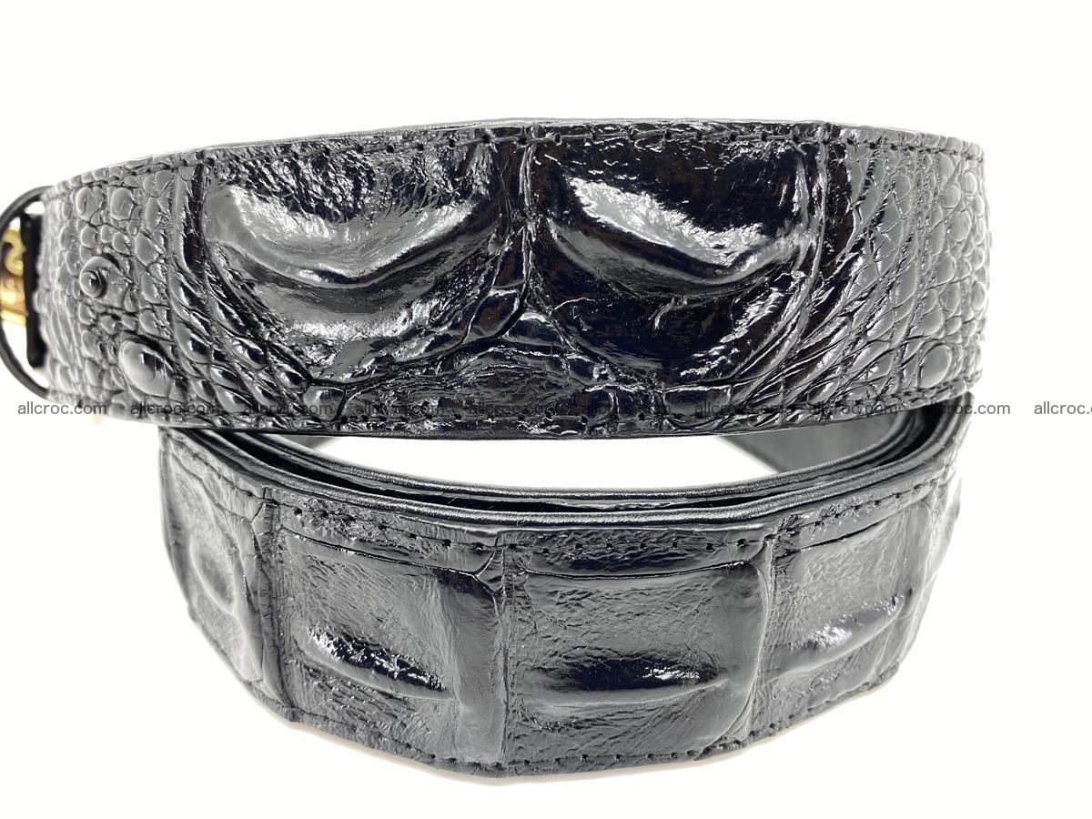 Handcrafted Crocodile leather hornback belt 762 Foto 3