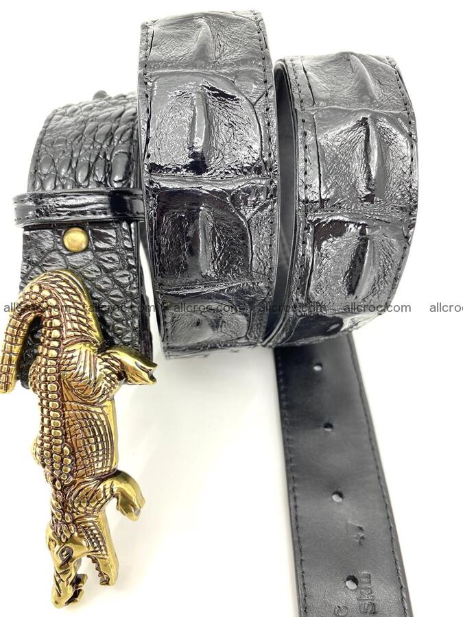 Handcrafted Crocodile leather hornback belt 762 Foto 4