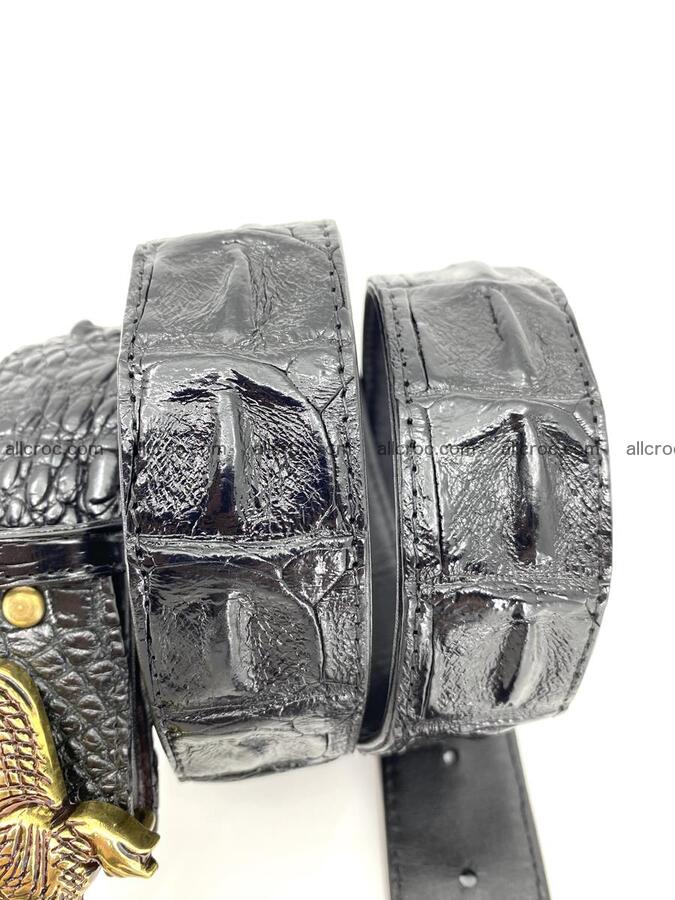 Handcrafted Crocodile leather hornback belt 762 Foto 5