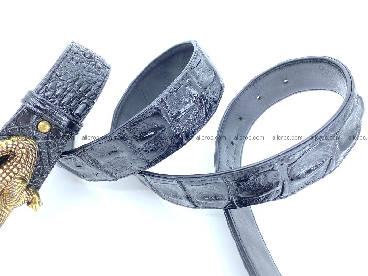 Handcrafted Crocodile leather hornback belt 762 Foto 7
