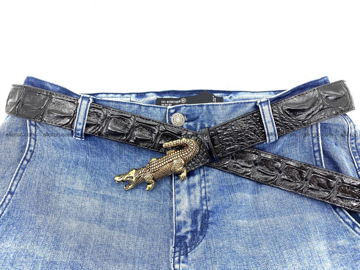 Handcrafted Crocodile leather hornback belt 762 Foto 8