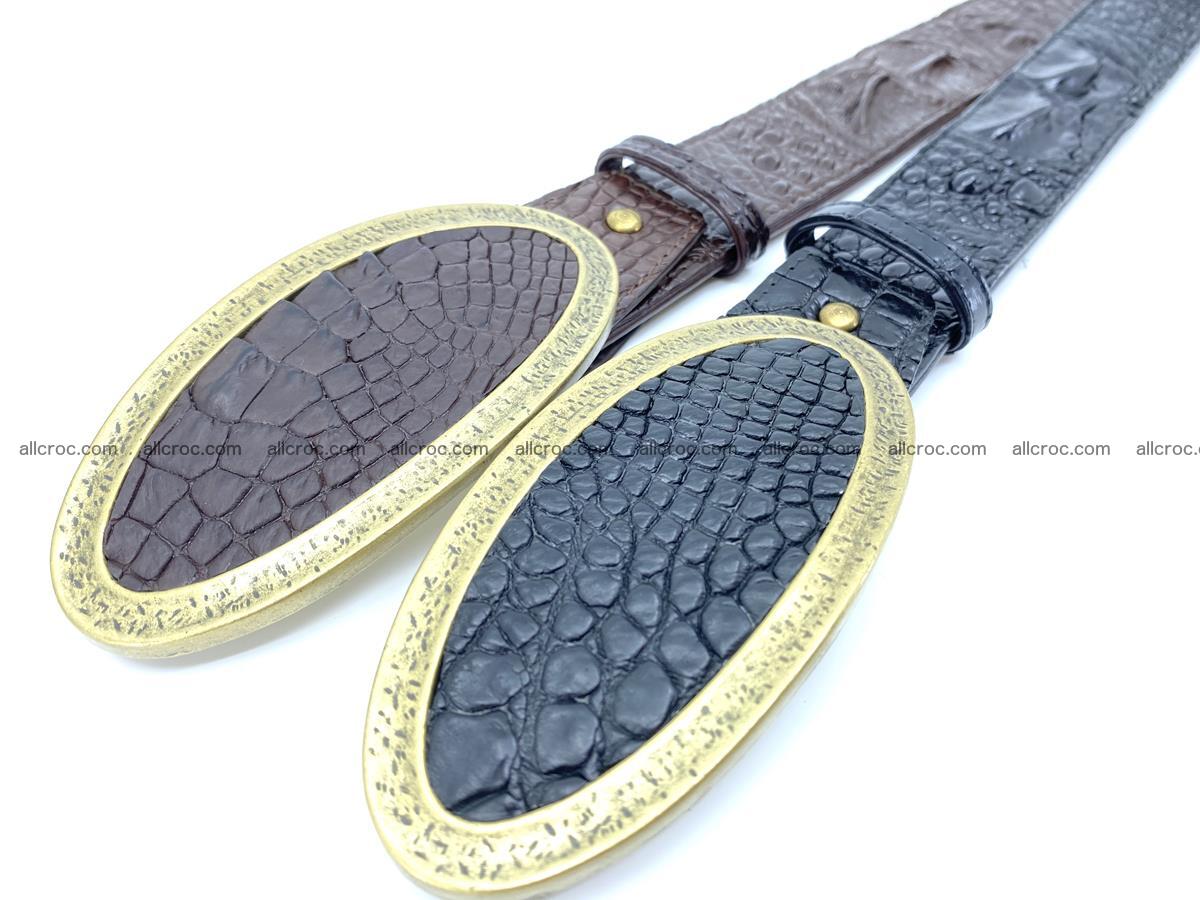 Handcrafted Crocodile leather hornback belt 801 Foto 7