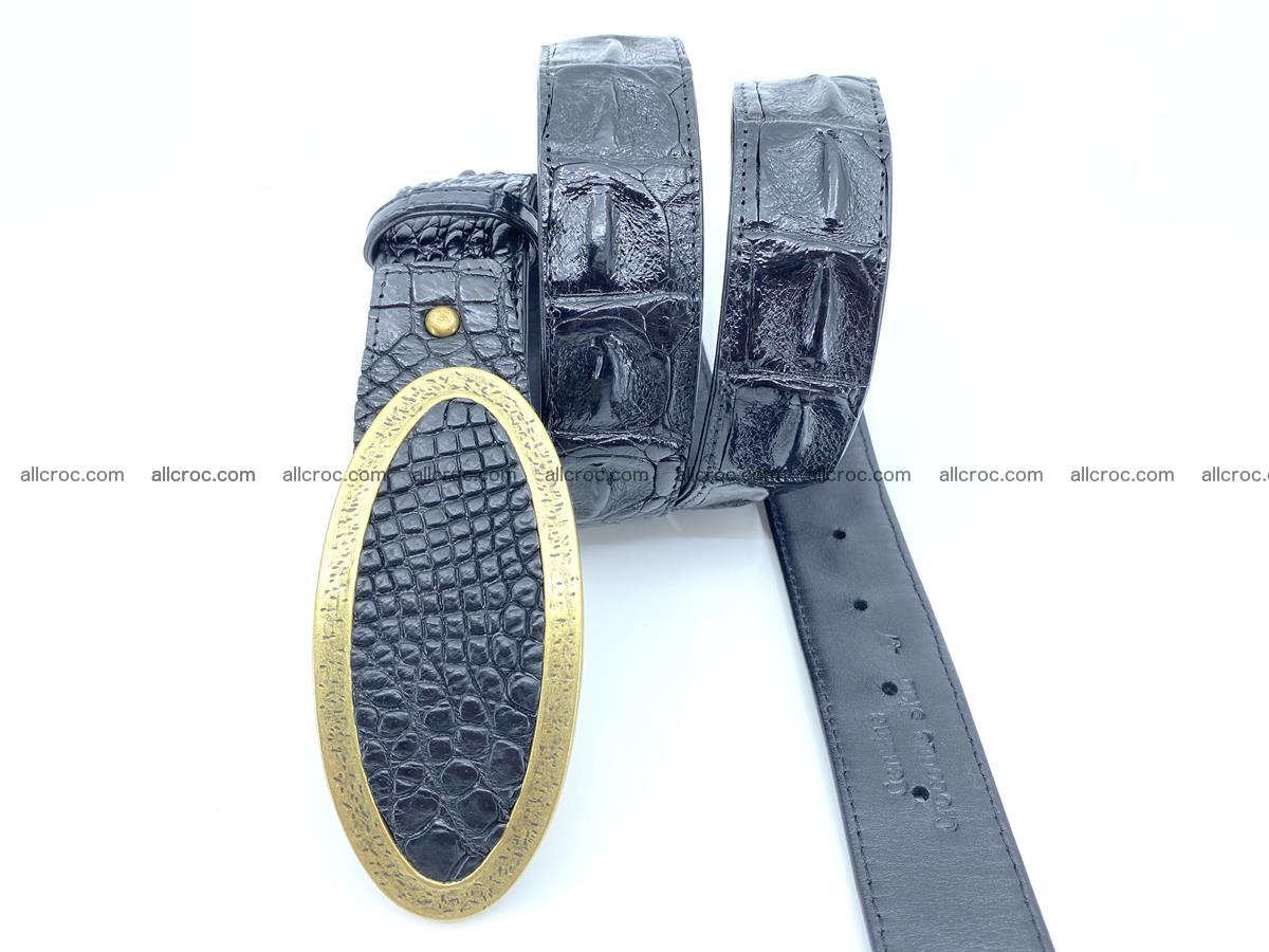 Handcrafted Crocodile leather hornback belt 801 Foto 2