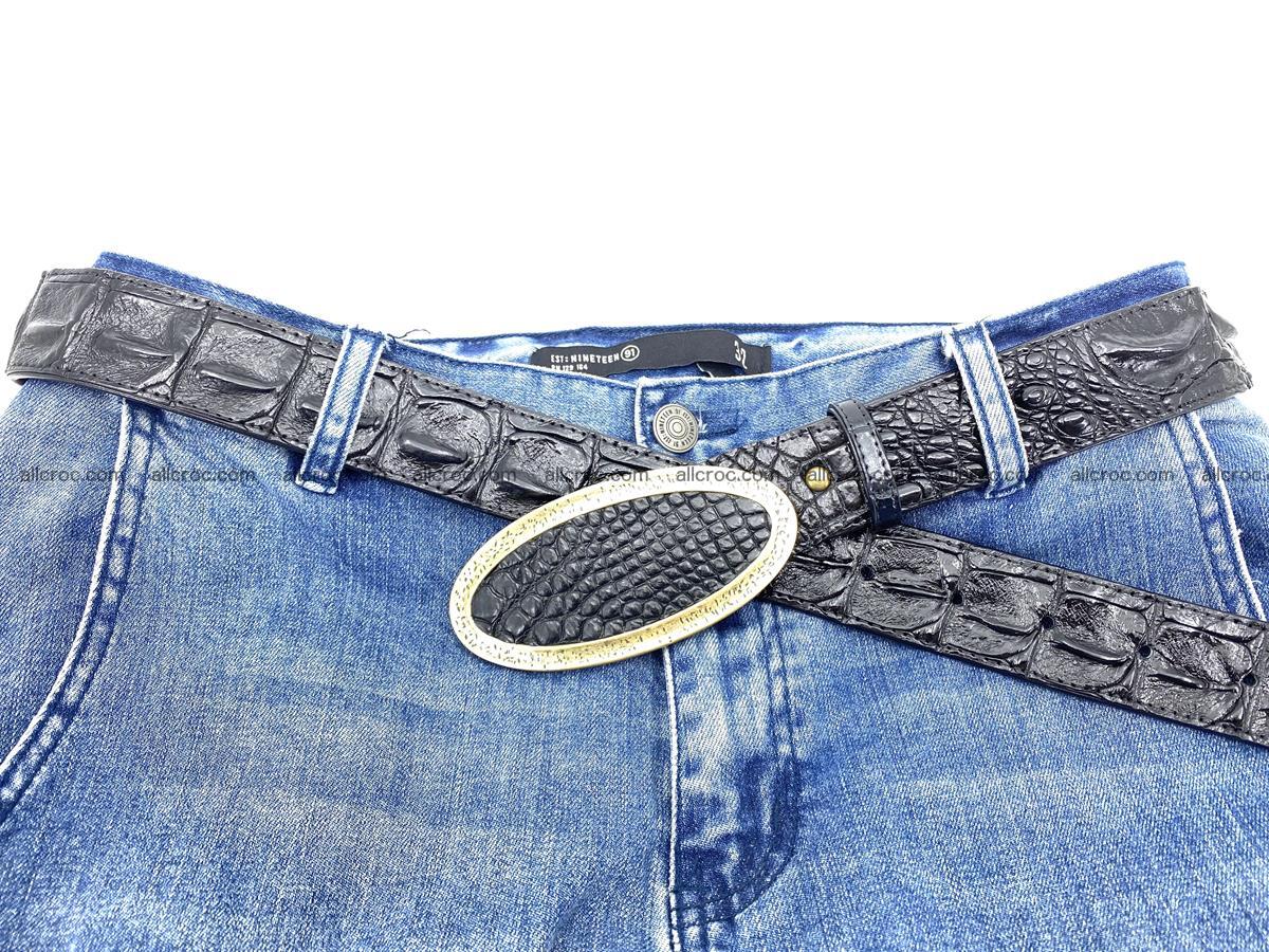 Handcrafted Crocodile leather hornback belt 801 Foto 5