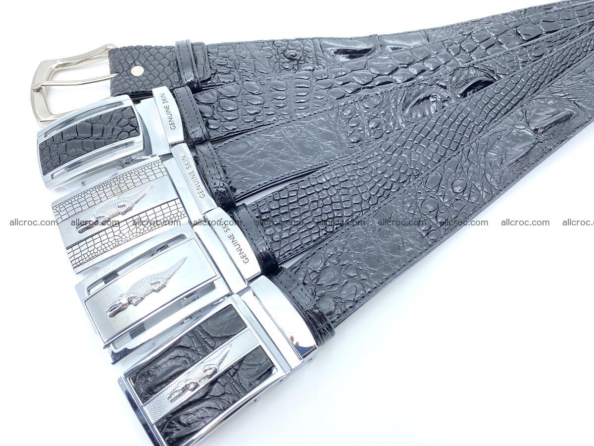Handcrafted Crocodile leather hornback belt 743 Foto 10