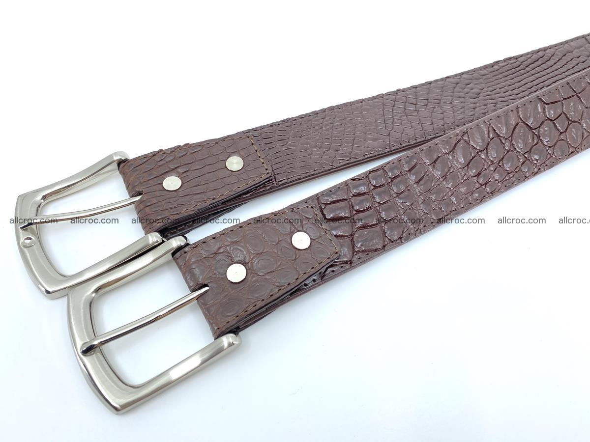 Handcrafted Crocodile leather belt 748 Foto 8