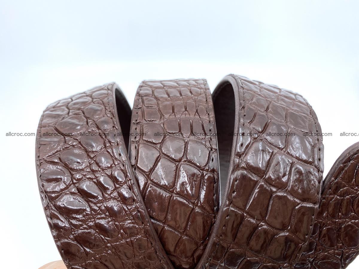 Handcrafted Crocodile leather belt 748 Foto 4