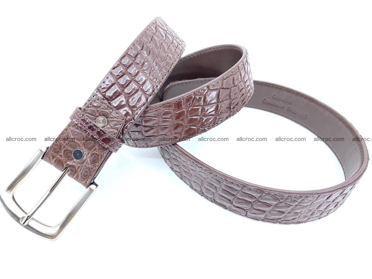 Handcrafted Crocodile leather belt 748 Foto 3
