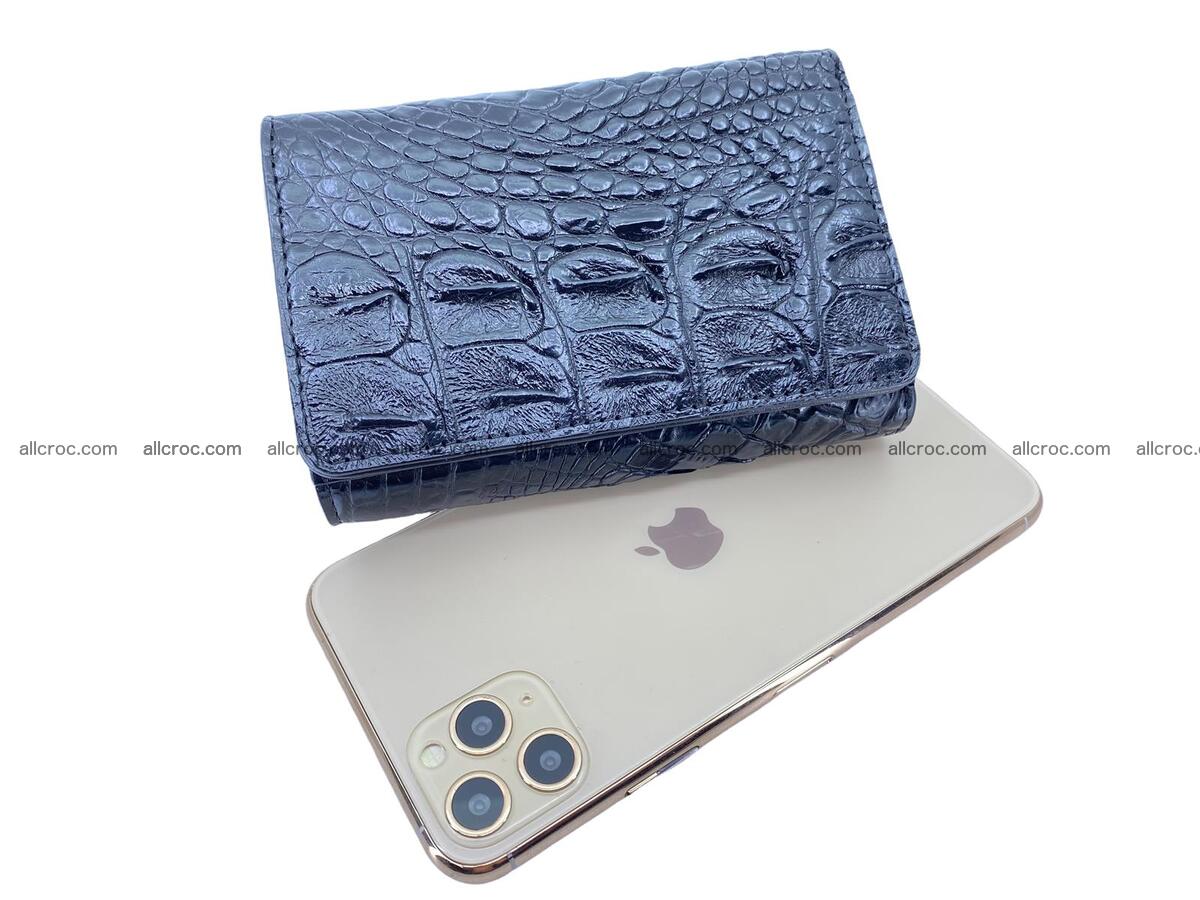 Handcrafted crocodile skin trifold wallet with coin compartment 1795 Foto 3