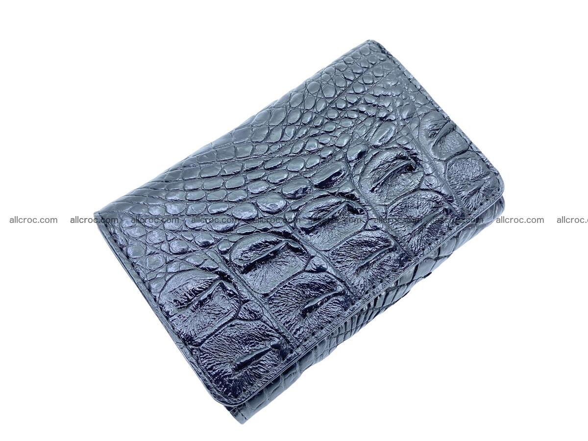Handcrafted crocodile skin trifold wallet with coin compartment 1795 Foto 0