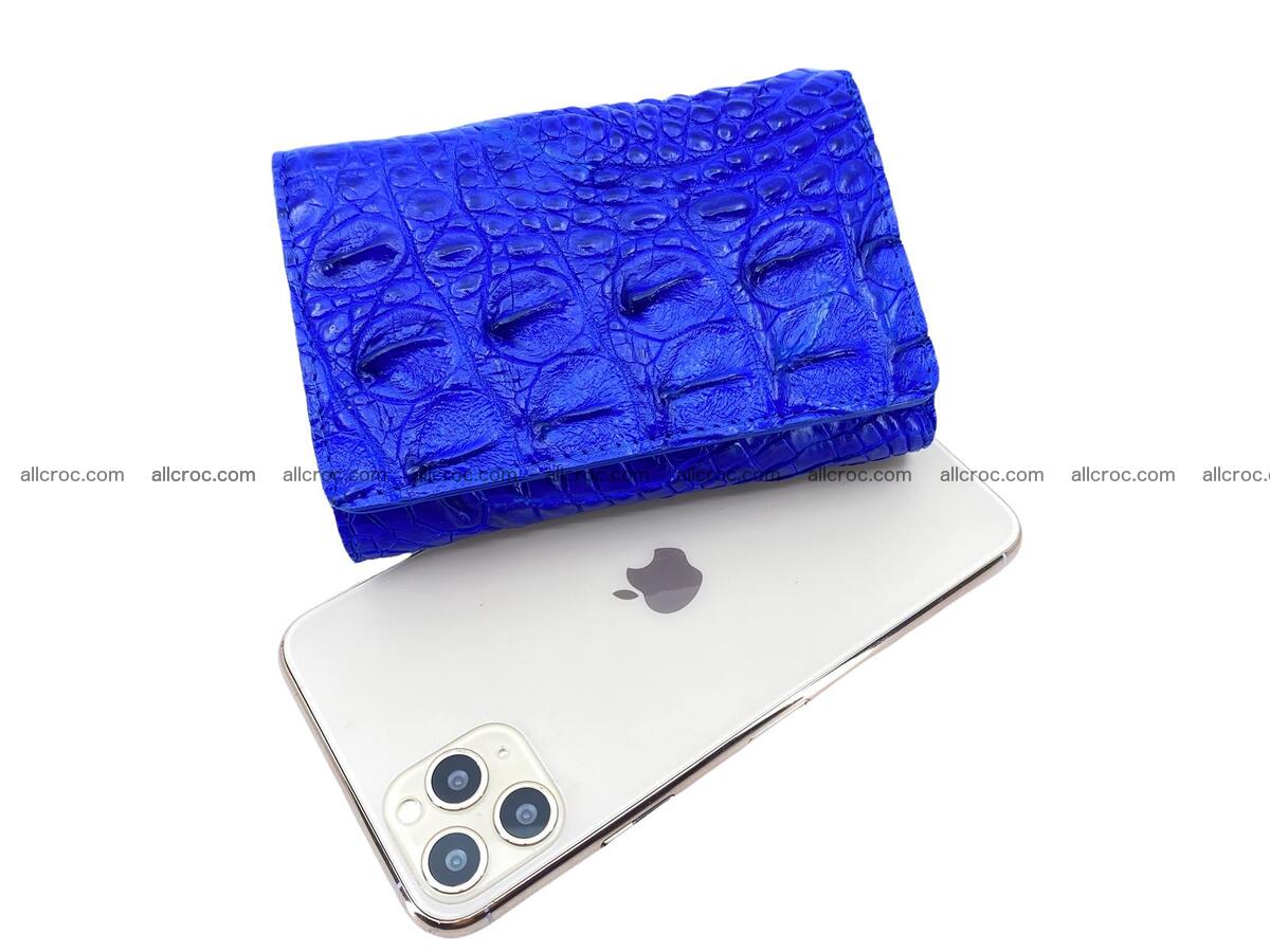 Handcrafted crocodile skin trifold wallet with coin compartment 1802 Foto 3