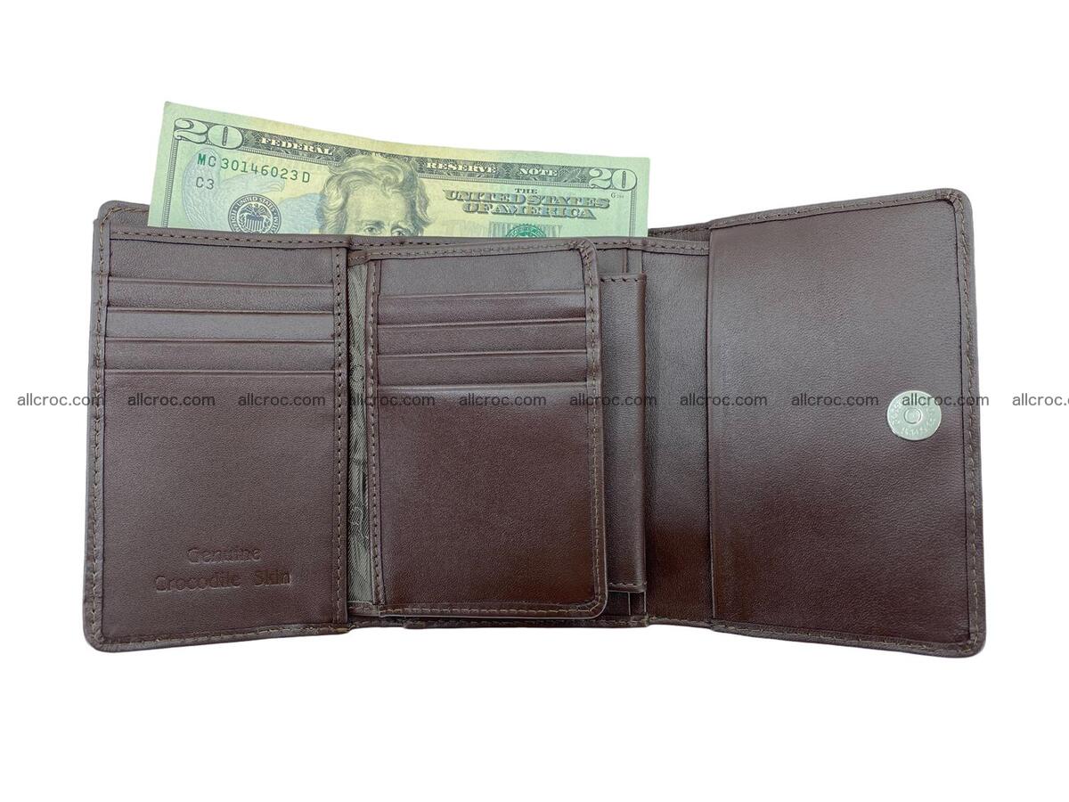 Handcrafted crocodile skin trifold wallet with coin compartment 1799 Foto 5