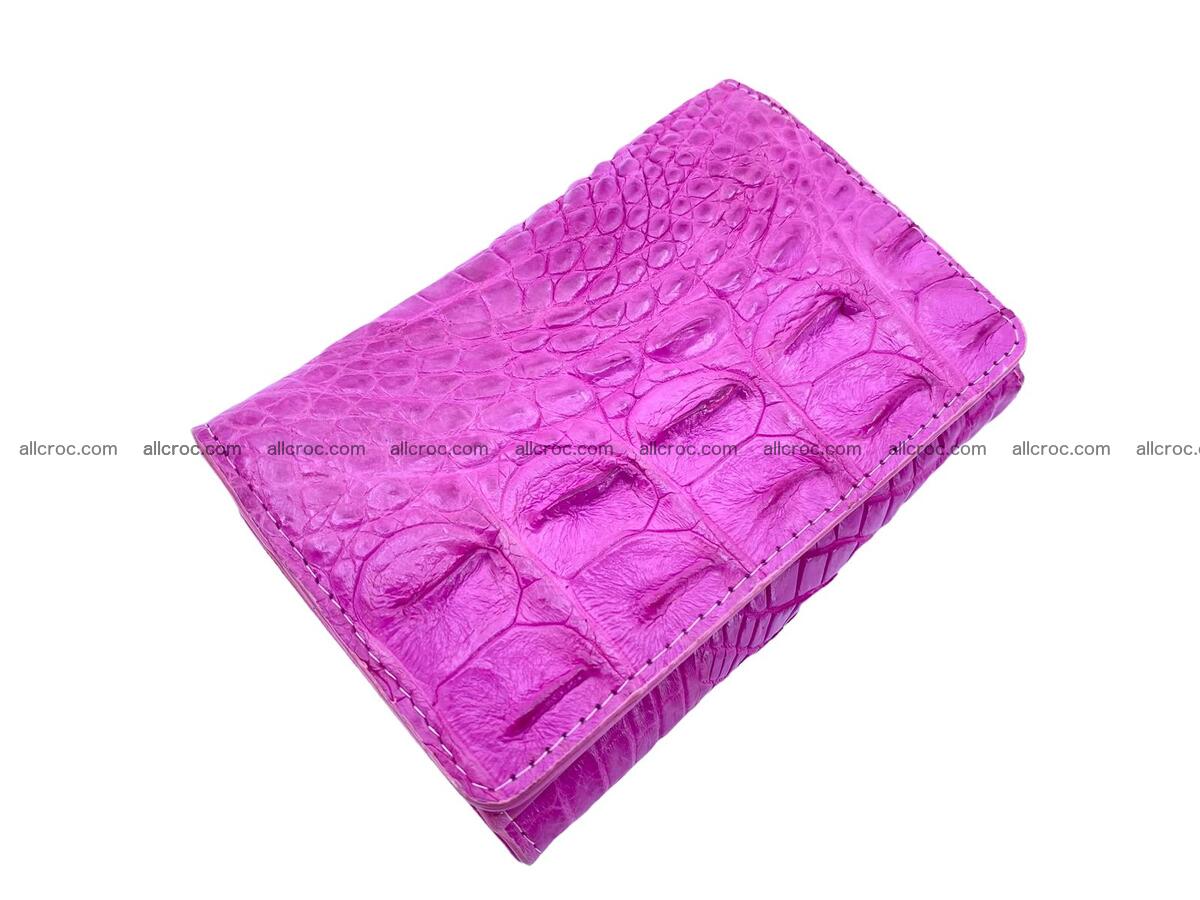 Handcrafted crocodile skin trifold wallet with coin compartment 1794 Foto 0