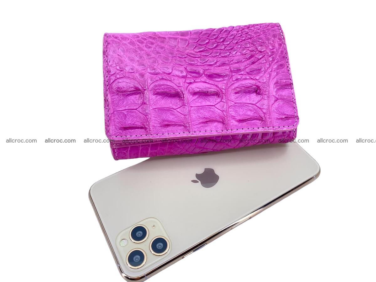 Handcrafted crocodile skin trifold wallet with coin compartment 1794 Foto 3