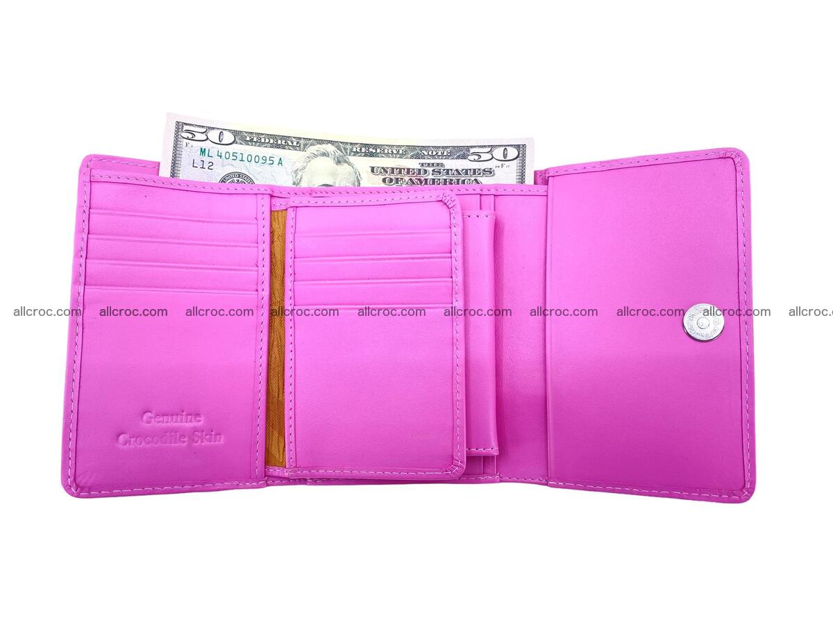 Handcrafted crocodile skin trifold wallet with coin compartment 1794 Foto 4