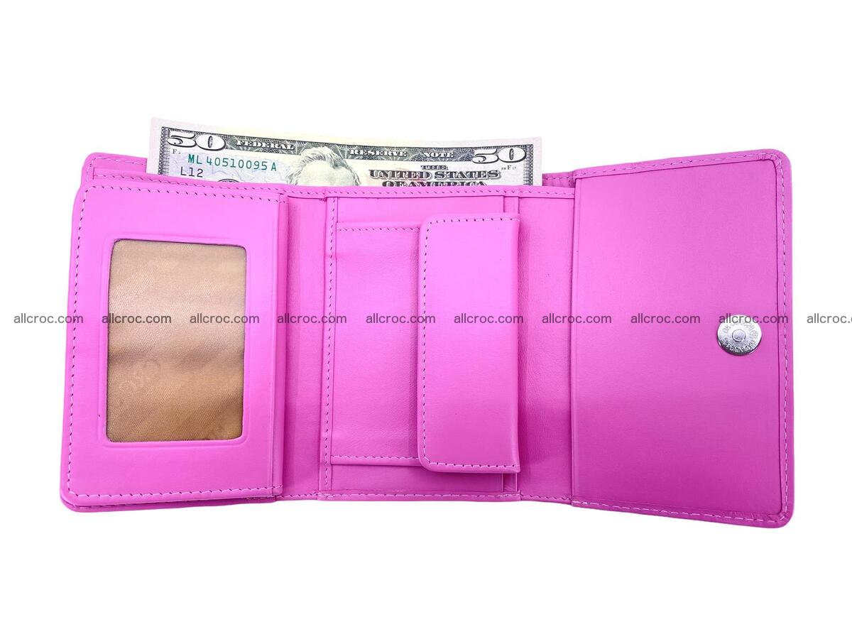 Handcrafted crocodile skin trifold wallet with coin compartment 1794 Foto 5