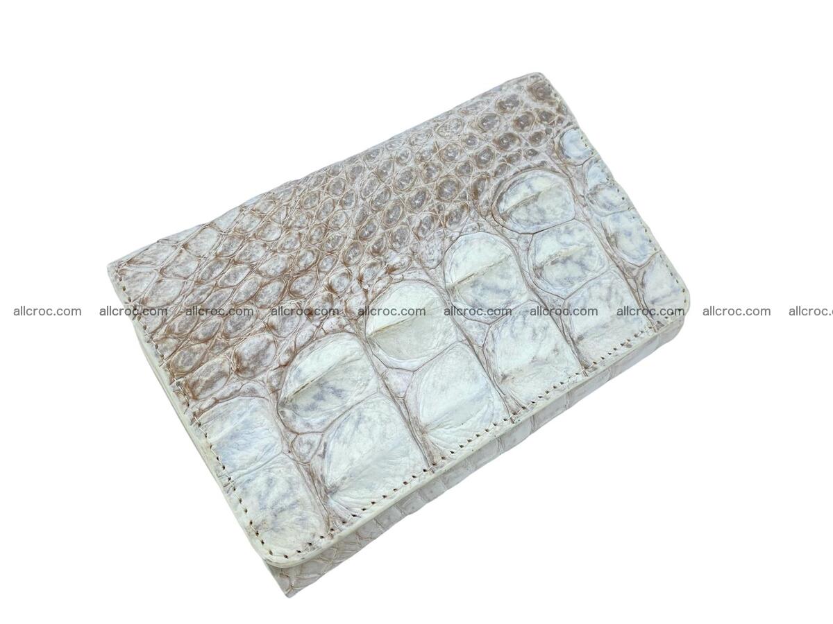 Handcrafted crocodile skin trifold wallet with coin compartment 1805 Foto 0