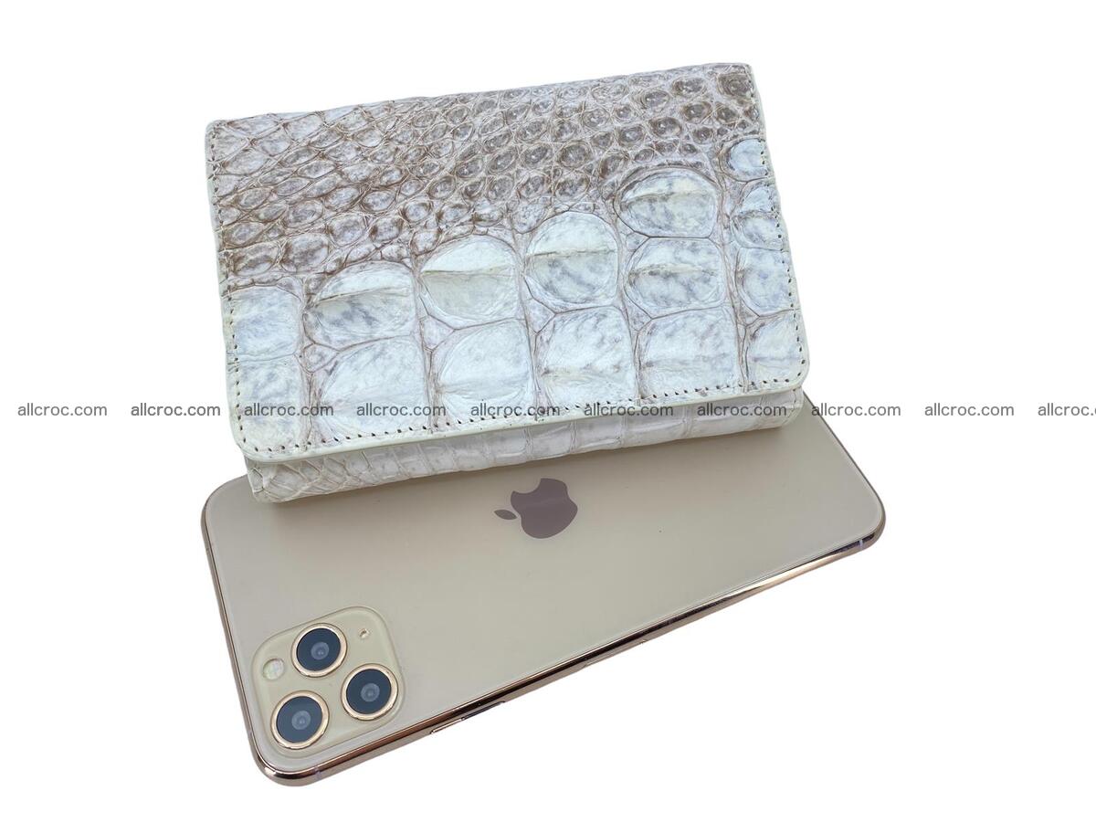 Handcrafted crocodile skin trifold wallet with coin compartment 1805 Foto 3