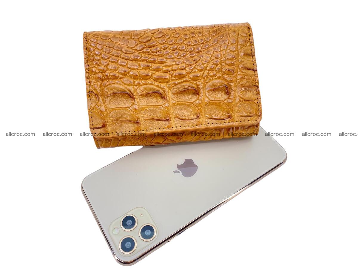 Handcrafted crocodile skin trifold wallet with coin compartment 1801 Foto 3