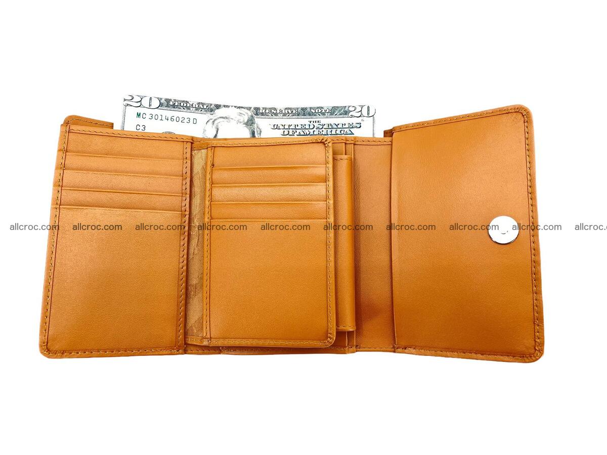 Handcrafted crocodile skin trifold wallet with coin compartment 1801 Foto 5