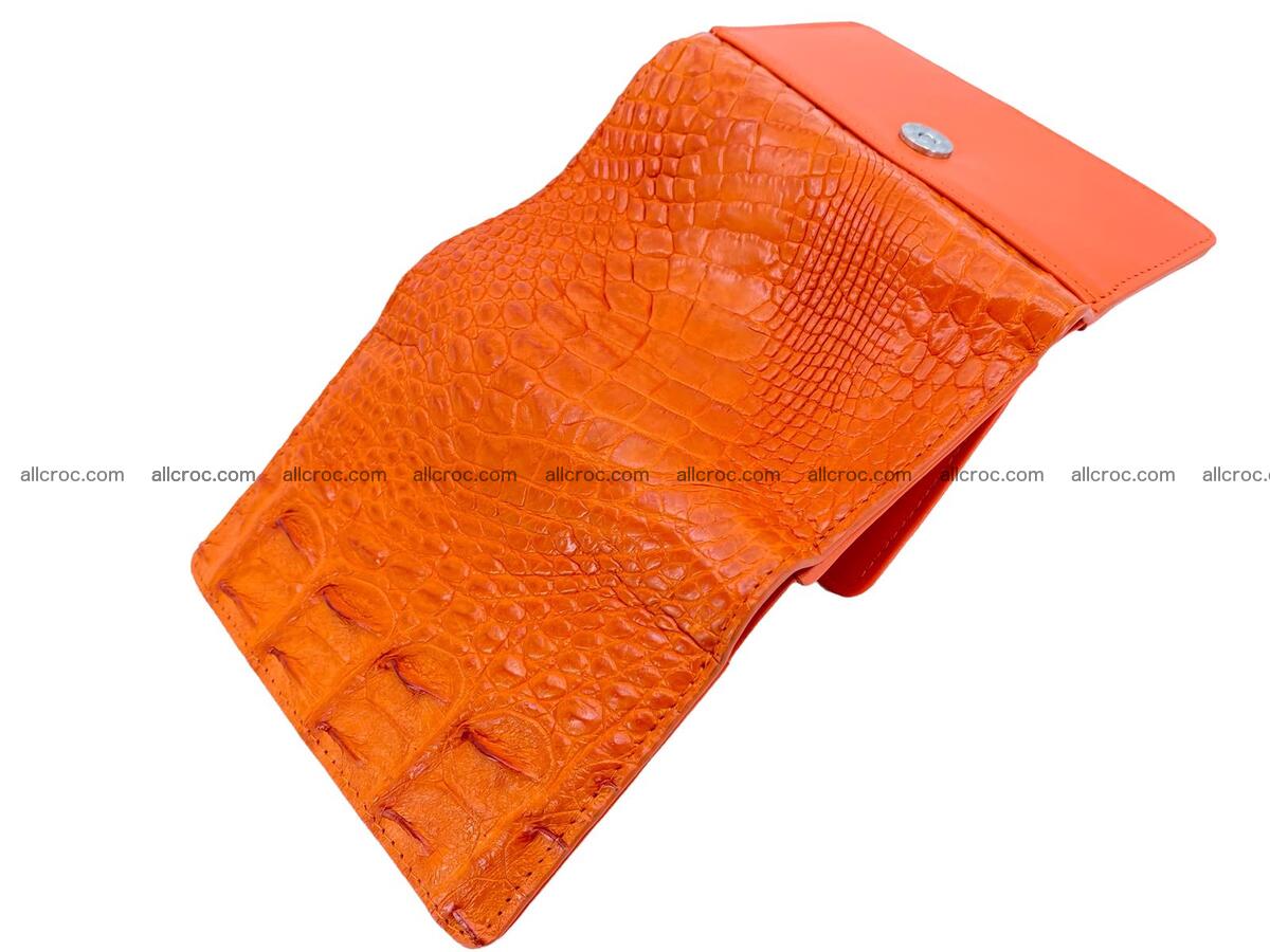 Handcrafted crocodile skin trifold wallet with coin compartment 1793 Foto 2