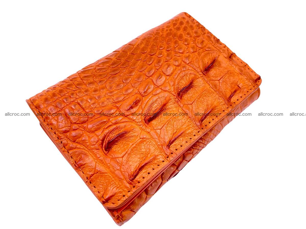 Handcrafted crocodile skin trifold wallet with coin compartment 1793 Foto 0