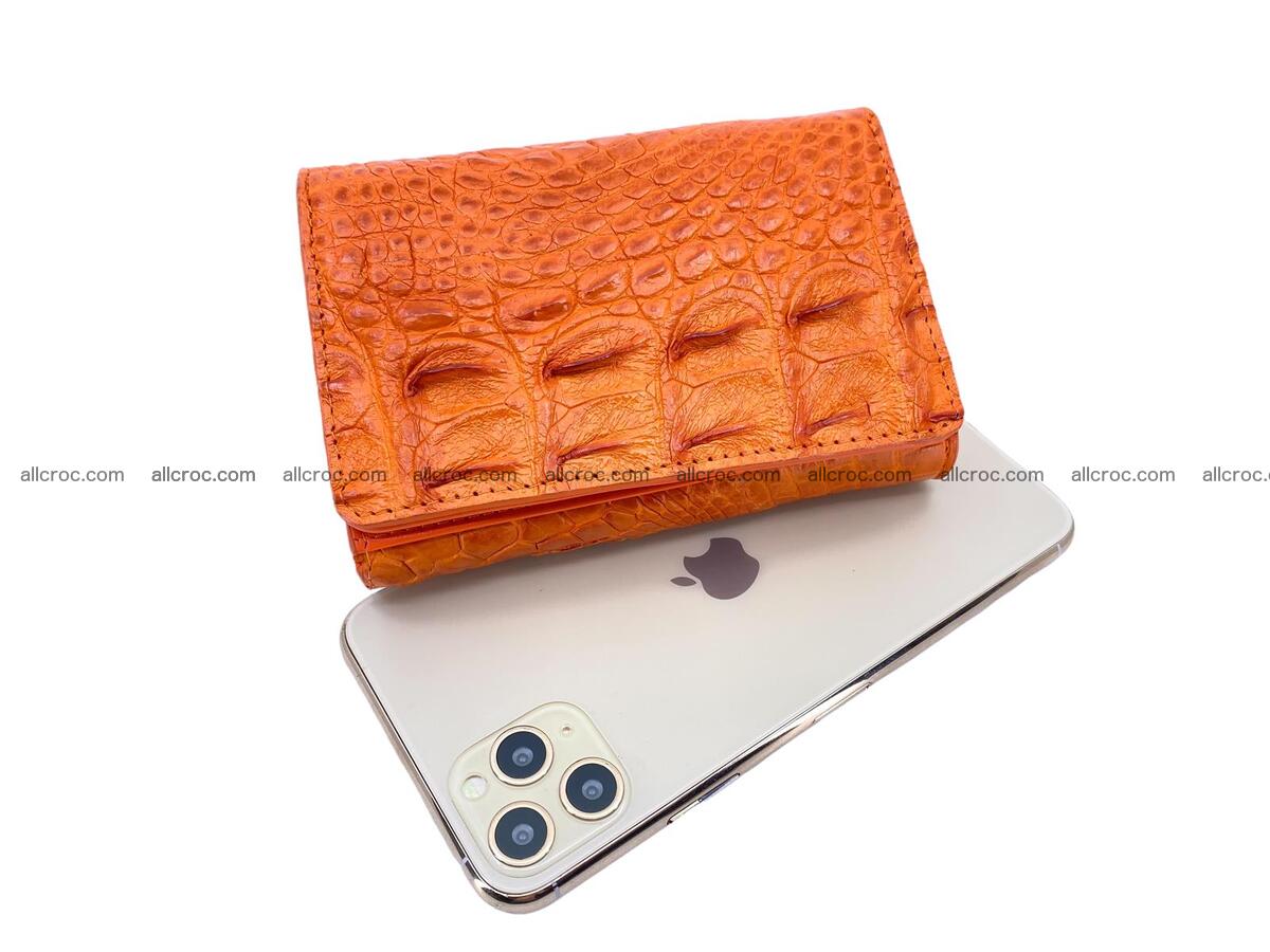 Handcrafted crocodile skin trifold wallet with coin compartment 1793 Foto 3
