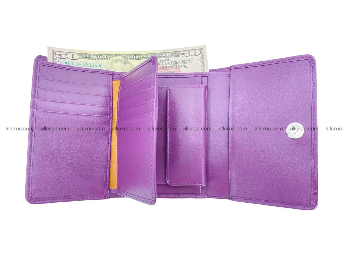 Handcrafted crocodile skin trifold wallet with coin compartment 1797 Foto 4
